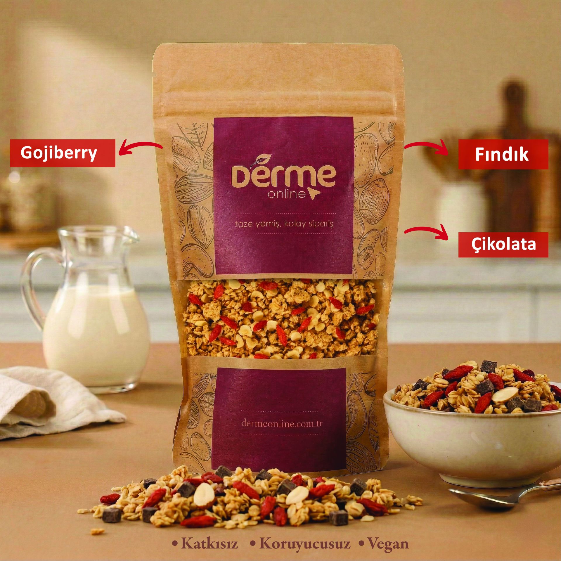 Granola Çikolata - Fındık - Gojiberry