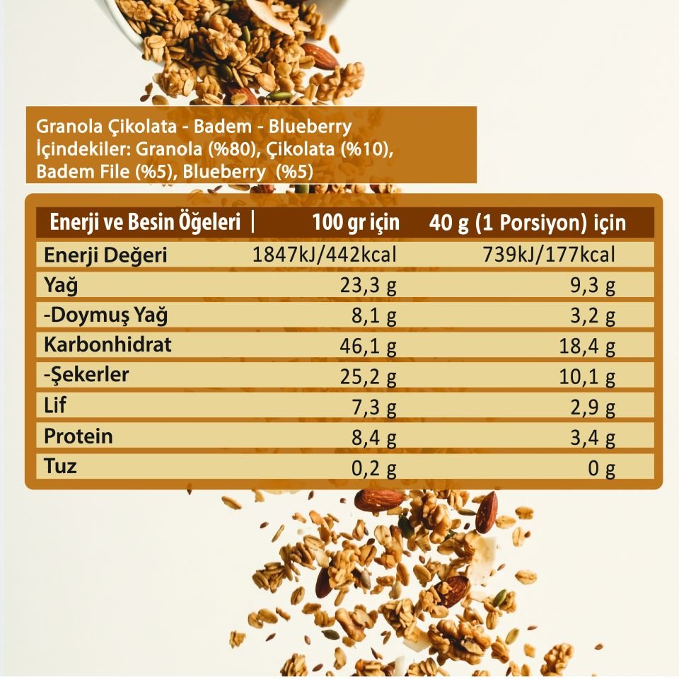 Granola Çikolata - Badem - Blueberry