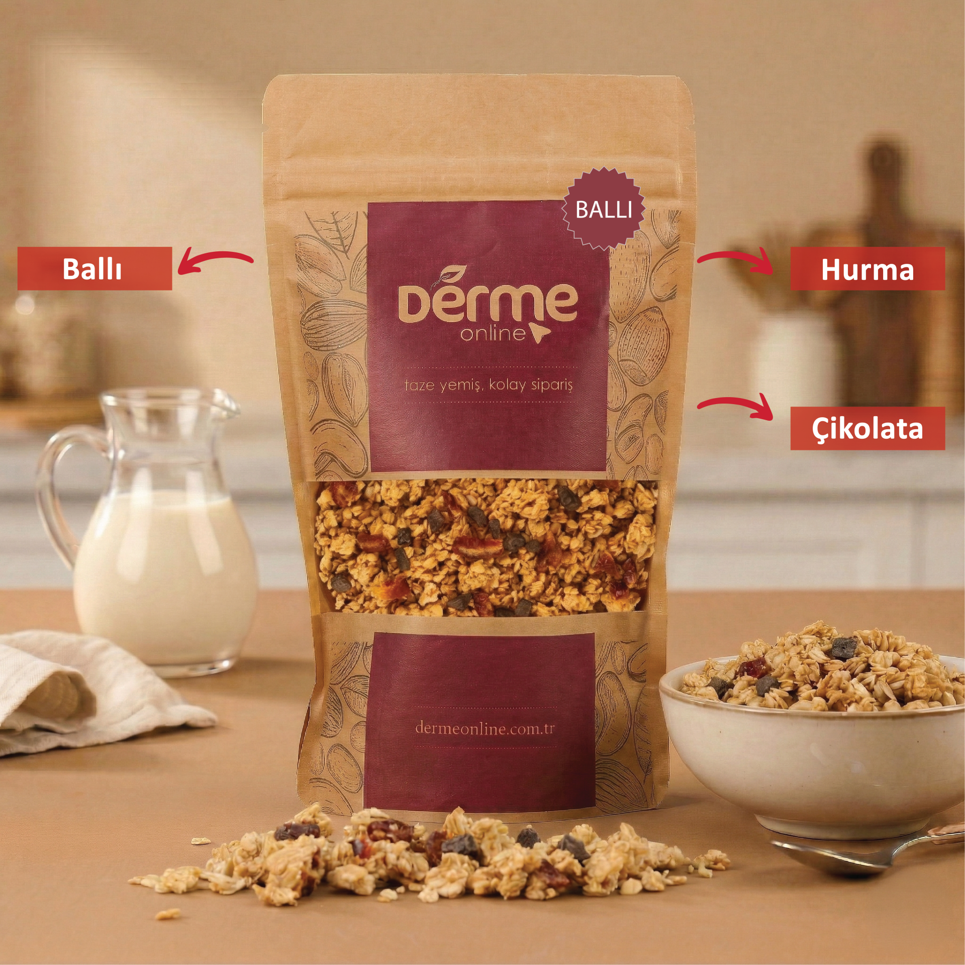 Ballı Granola -  Çikolata - Hurma