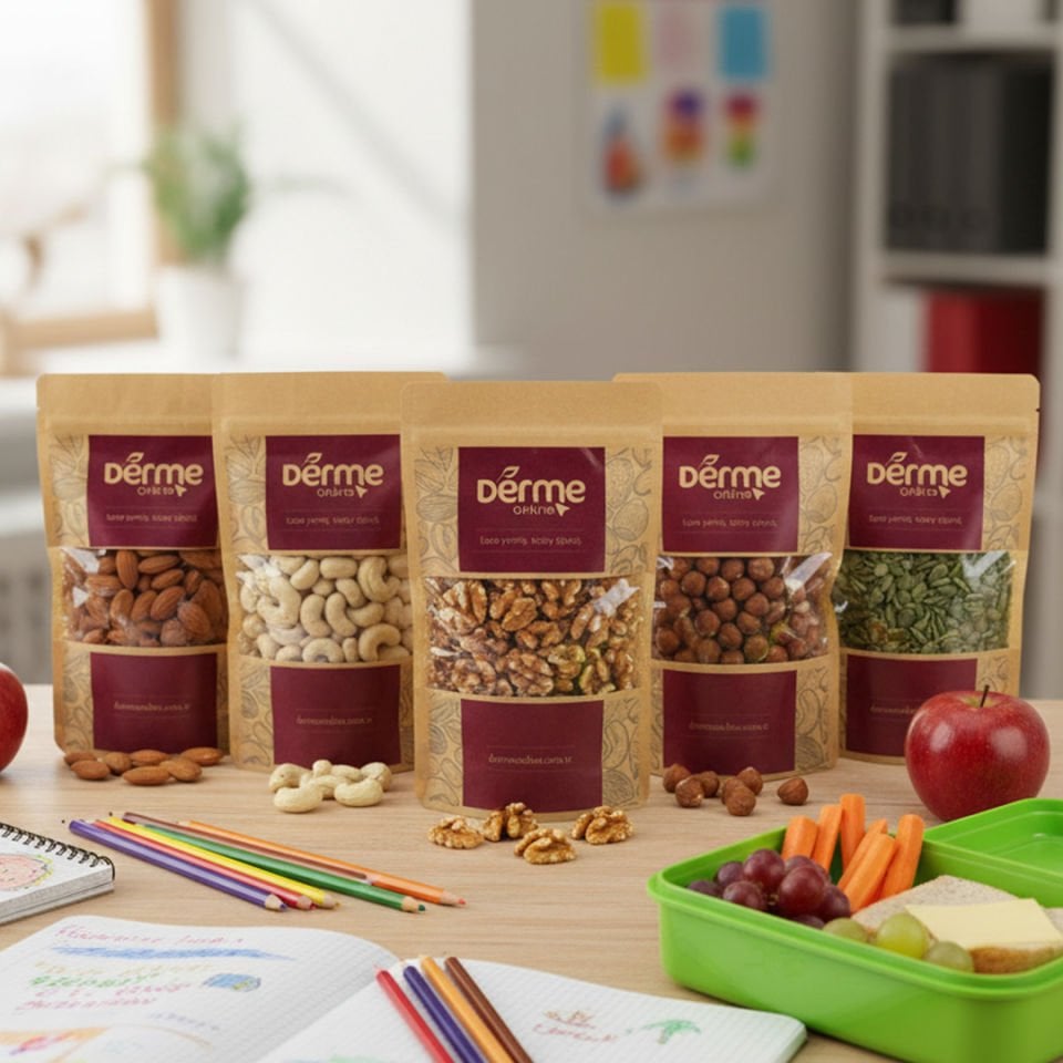 Okul Paketi (Çiğ Kaju, Çiğ Badem, Çiğ Fındık, Kabak Çekirdeği) Granola Hediye